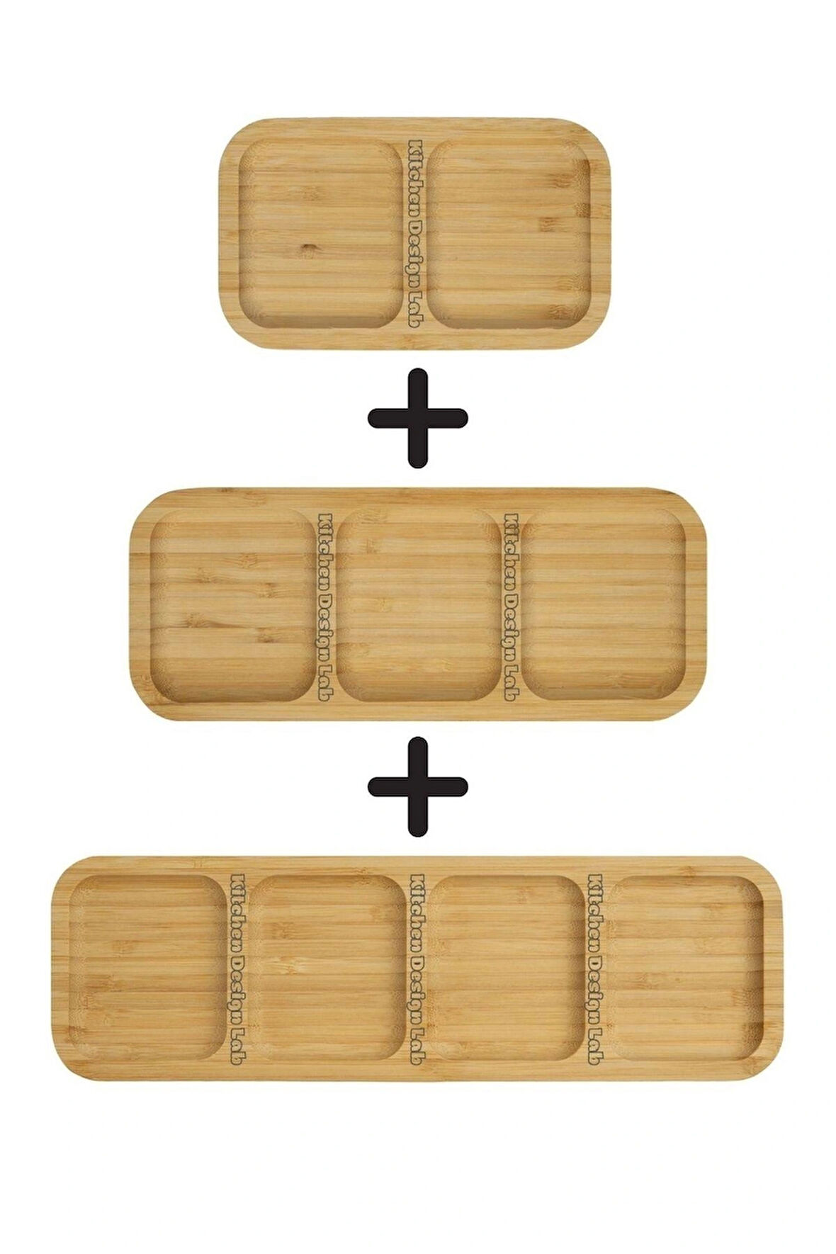 3 Adet Bambu 2- 3 ve 4 Bölmeli Çerezlik Sunumluk Kahvaltılık Yağdanlık Sunum Servis Tabağı