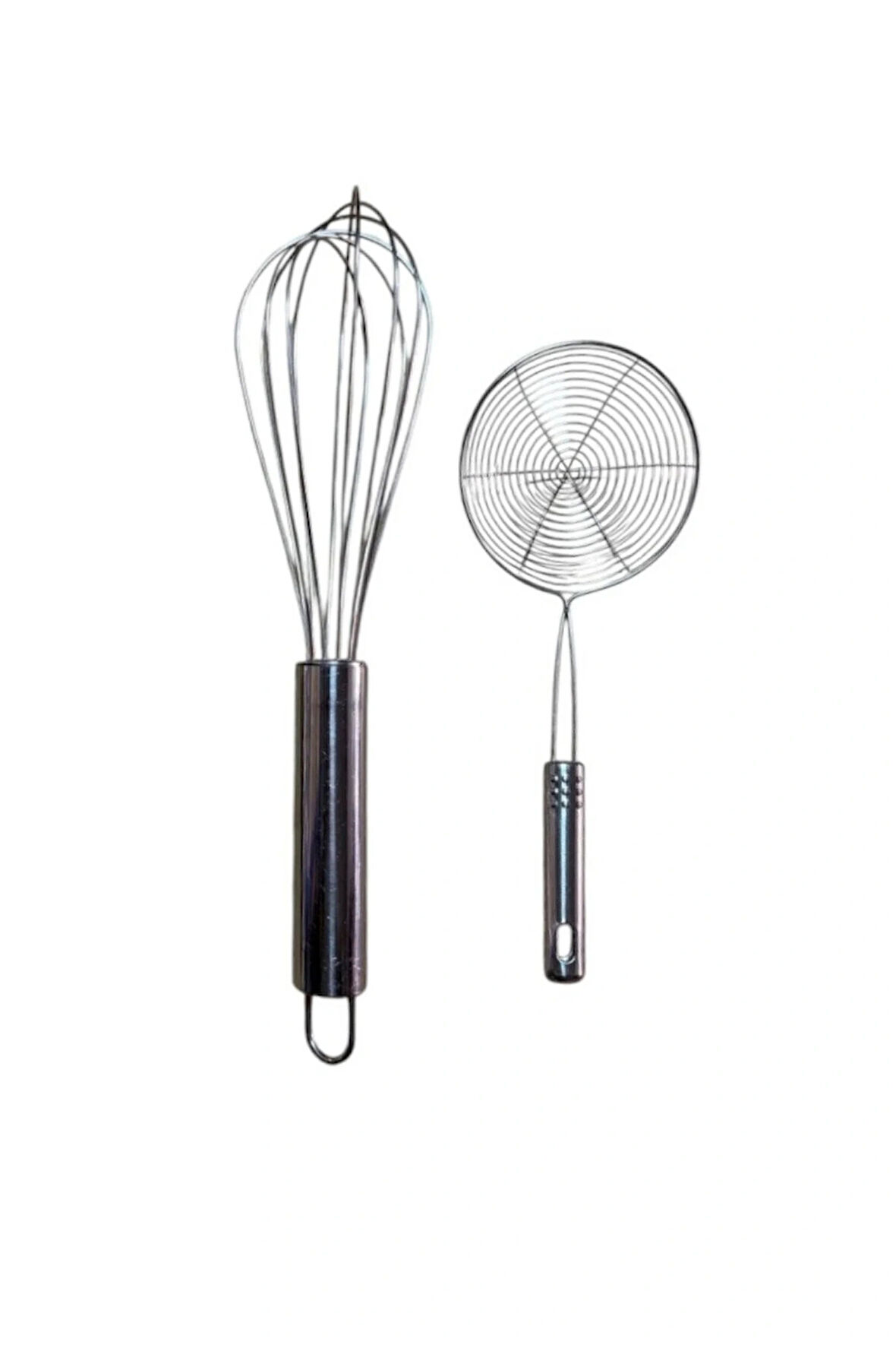 16 Cm Metal Saplı Kevgir ve 30 Cm Komple Metal Çırpıcı 2 Adet Set