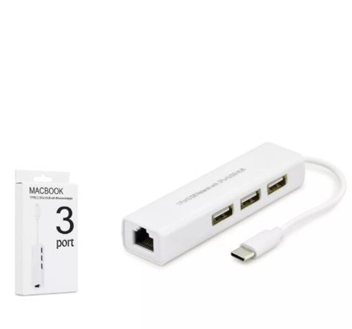 Hadron Hdx7007 Type-C Hub Combo 3-Usb + Lan Beyaz (KDO)