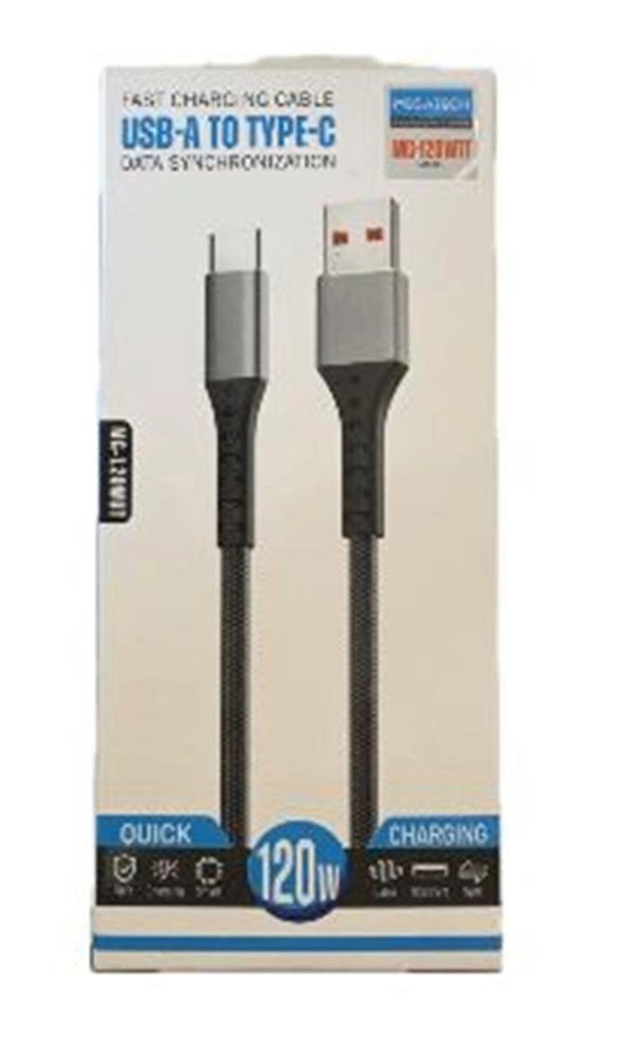 Megatech MT-120wt Hasır 120W Usb To Type-C Data Kablosu (KDO)