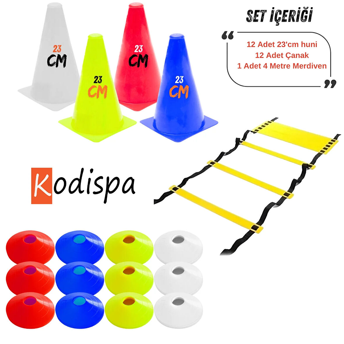 Kodispa 12'li 23'cm Hunili Antrenman Merdivenli Antrenman Seti