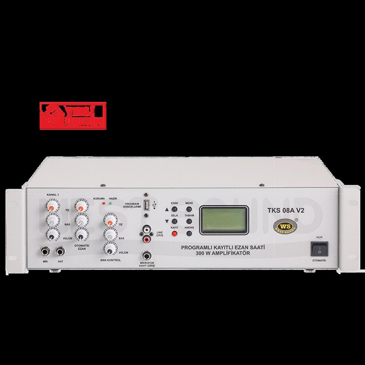 WEST SOUND TKS 08A V2 PROGRAMLI EZAN SAATİ (AMPLİFİKATÖR TİPİ)