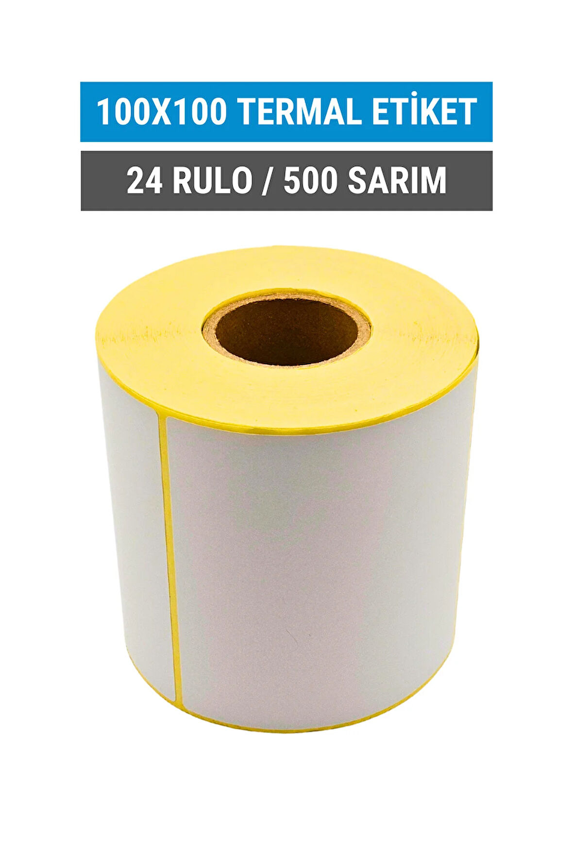 100x100mm Termal Etiket | 24 Rulo | 500 Sarım | Ribonsuz | Kargo, Lojistik, Depo | Yapışkanlı