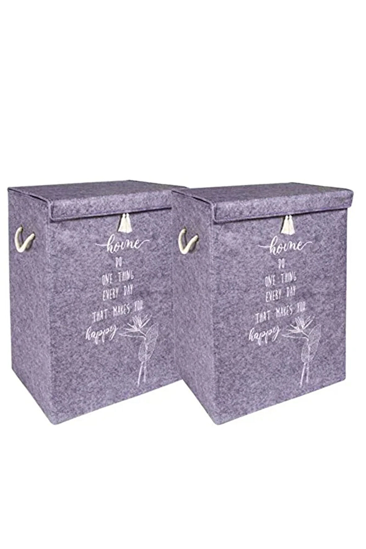 (2 adet)Keçe Kapaklı Mega Kutu Organizer -Çamaşır Sepeti-Çok Amaçlı Kullanım 41X30X55 cm