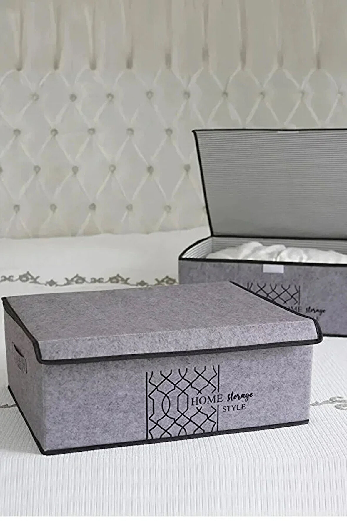 Keçe Kapaklı Kutu -Baza Altı Düzenleyici- Organizer 1 adet 50x40x19 Cm