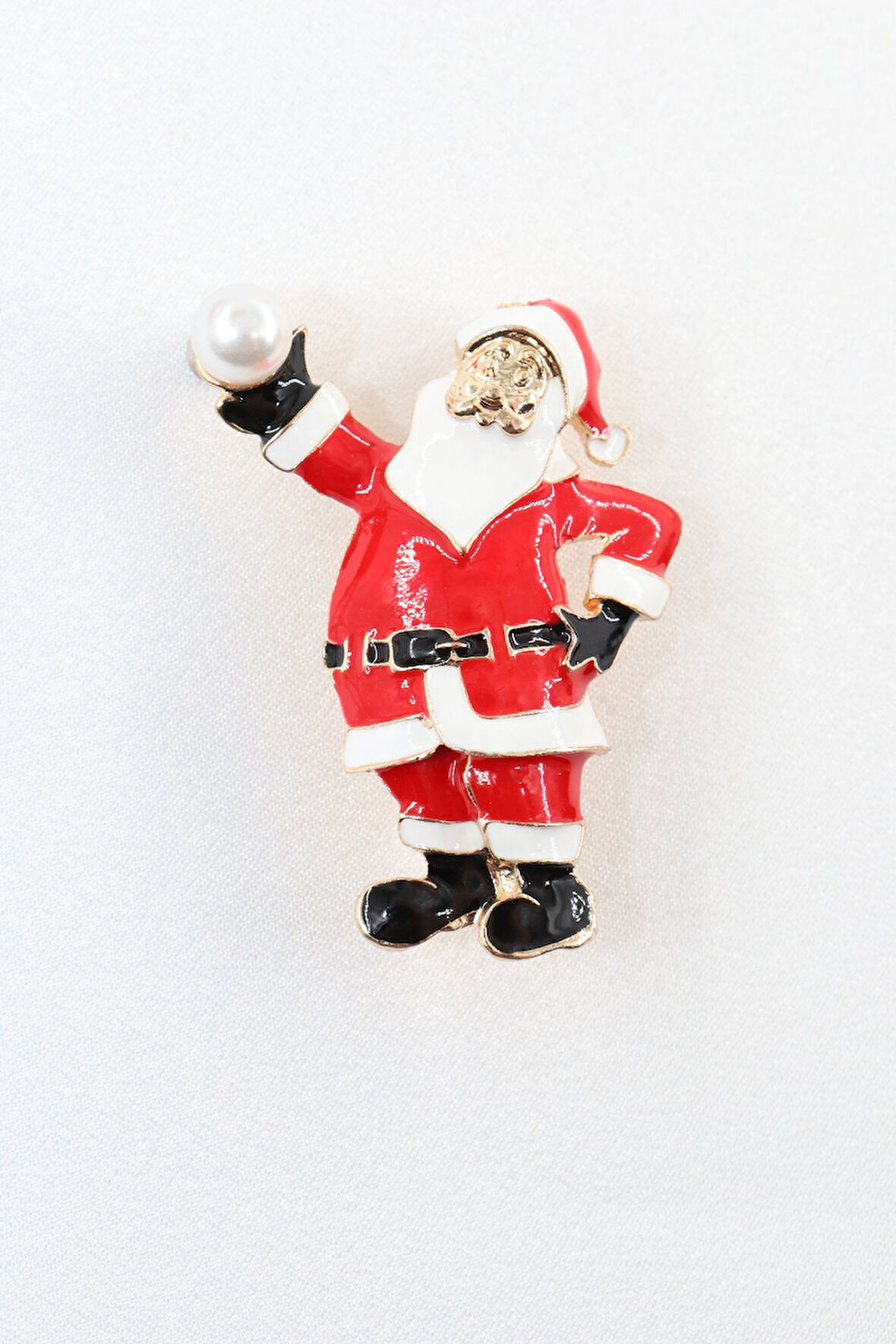 İncili noel baba broş, incili tasarım broş. Yaka iğnesi broş. Kadın broş. Broş. Noel baba broş.