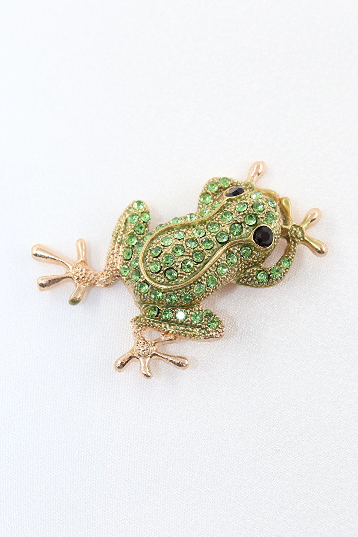 Zirkon taşlı kurbağa broş. Yaka iğnesi broş Taşlı tasarım broş. Unisex broş. Broş. Kurbağa broş.