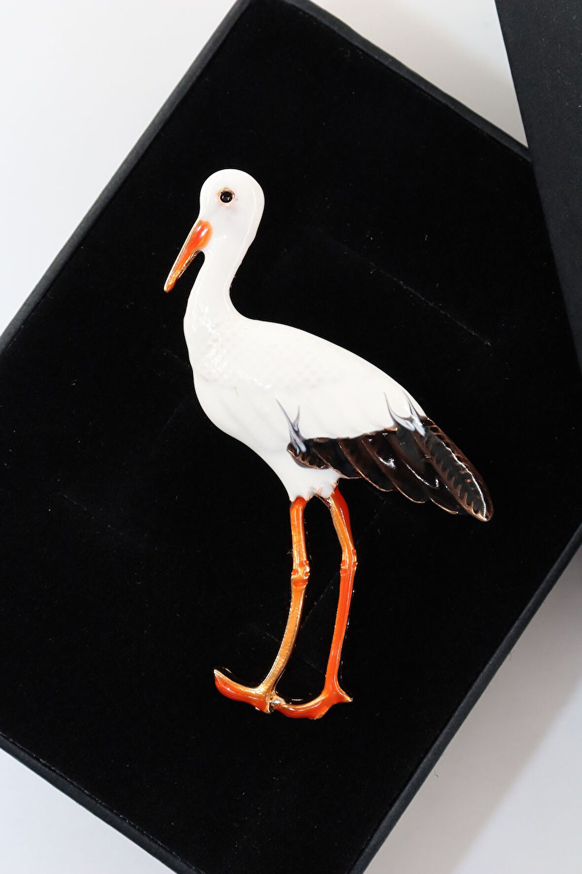 Leylek broş. Yaka iğnesi leylek broş. Leylekli broş. Kadın broş. Erkek broş. Broş. Leylek