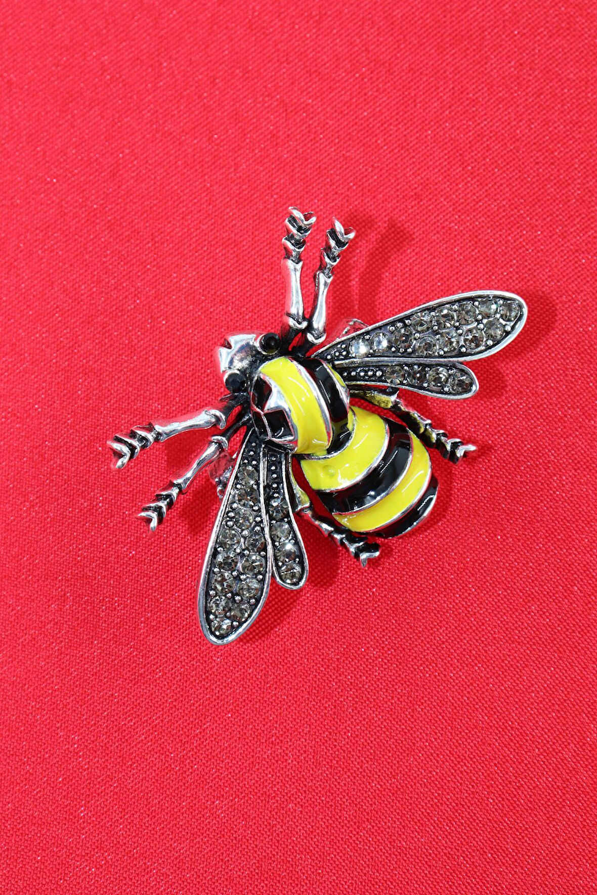 Kristal taşlı arı broş. Yaka iğnesi arı broş. Taşlı arı broş. Kadın broş. Erkek broş. Broş. Arı broş