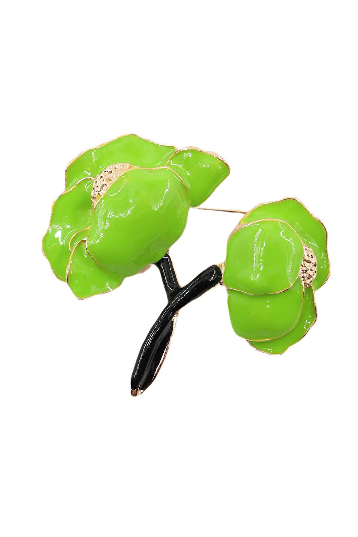 Yeşil şakayık çiçeği broş. Yaka iğnesi şakayık çiçeği broş. Kadın broş. Şakayık çiçeği broş.