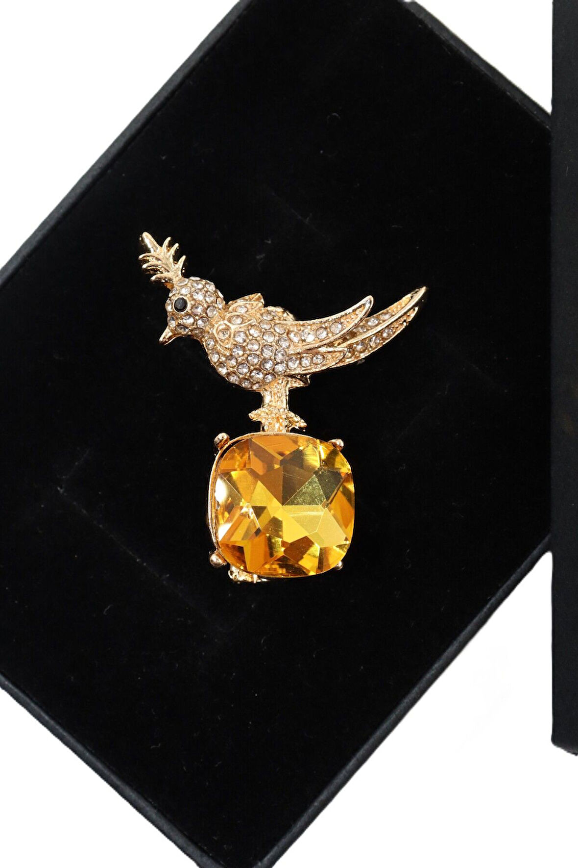 Zirkon taşlı anka kuş broş. Yaka iğnesi anka kuş broş. Taşlı anka broş. Kadın broş. Anka kuşu broş.