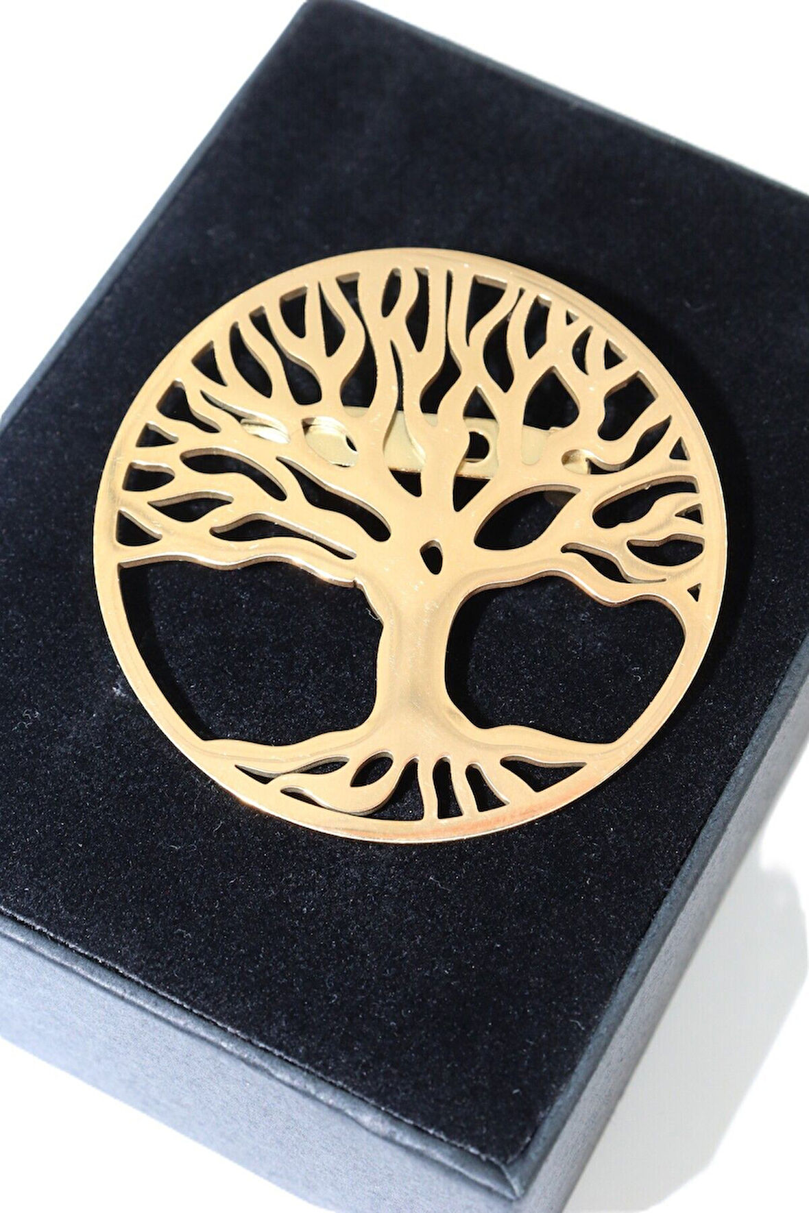 Çelik gold hayat ağacı broş. Yaka iğnesi hayat ağacı broş. Kadın broş. Hayat ağacı broş.