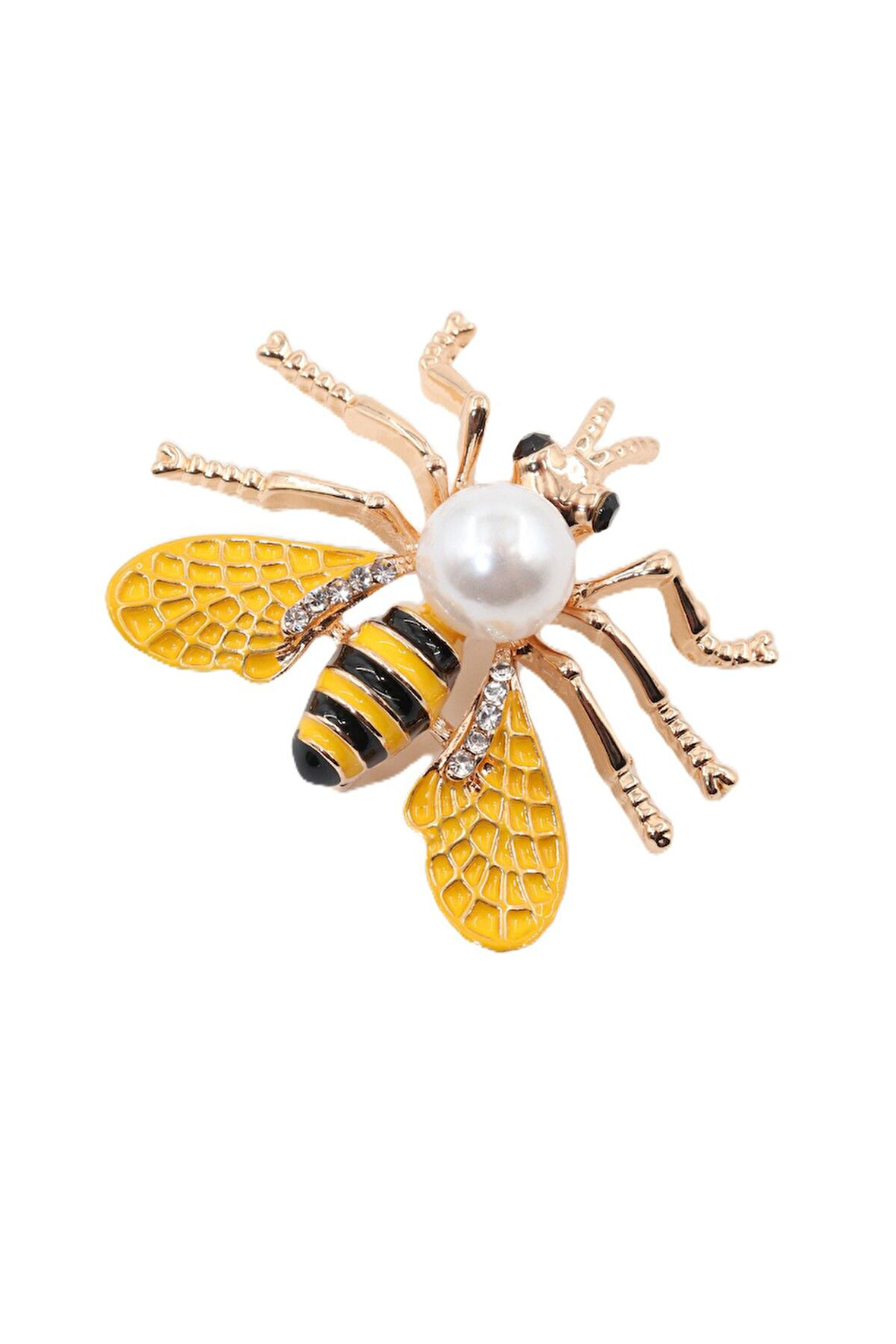 Taşlı Incili Arı Broş. Yaka Iğnesi Broş. Taşlı Broş, Incili Broş. Kadın Broş. Arı Broş. Gold Broş.