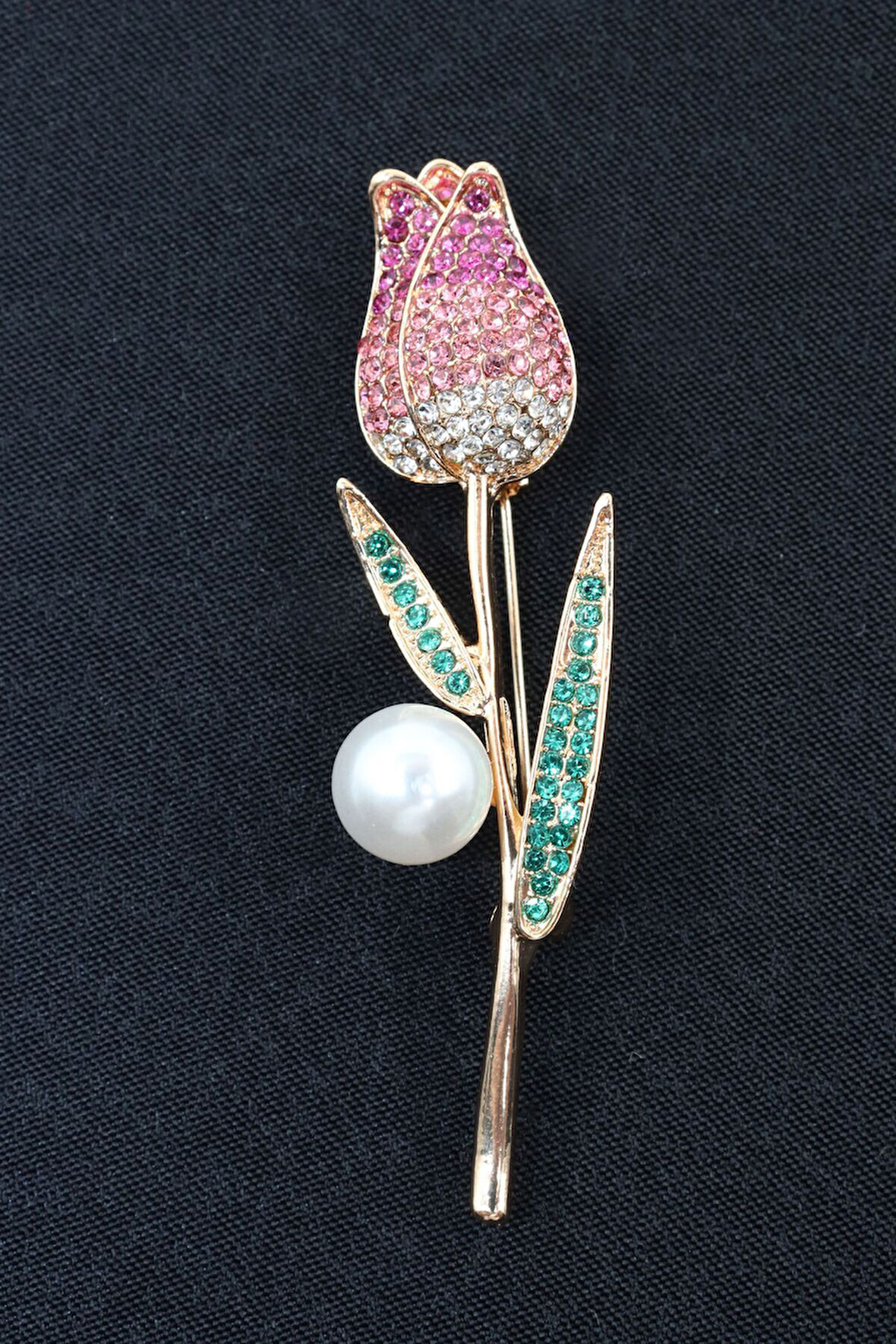 Lale Broş. Taşlı Broş, Incili Broş. Yaka Iğnesi Broş. Kadın Broş. Erkek Broş. Unisex Broş. Gold Broş