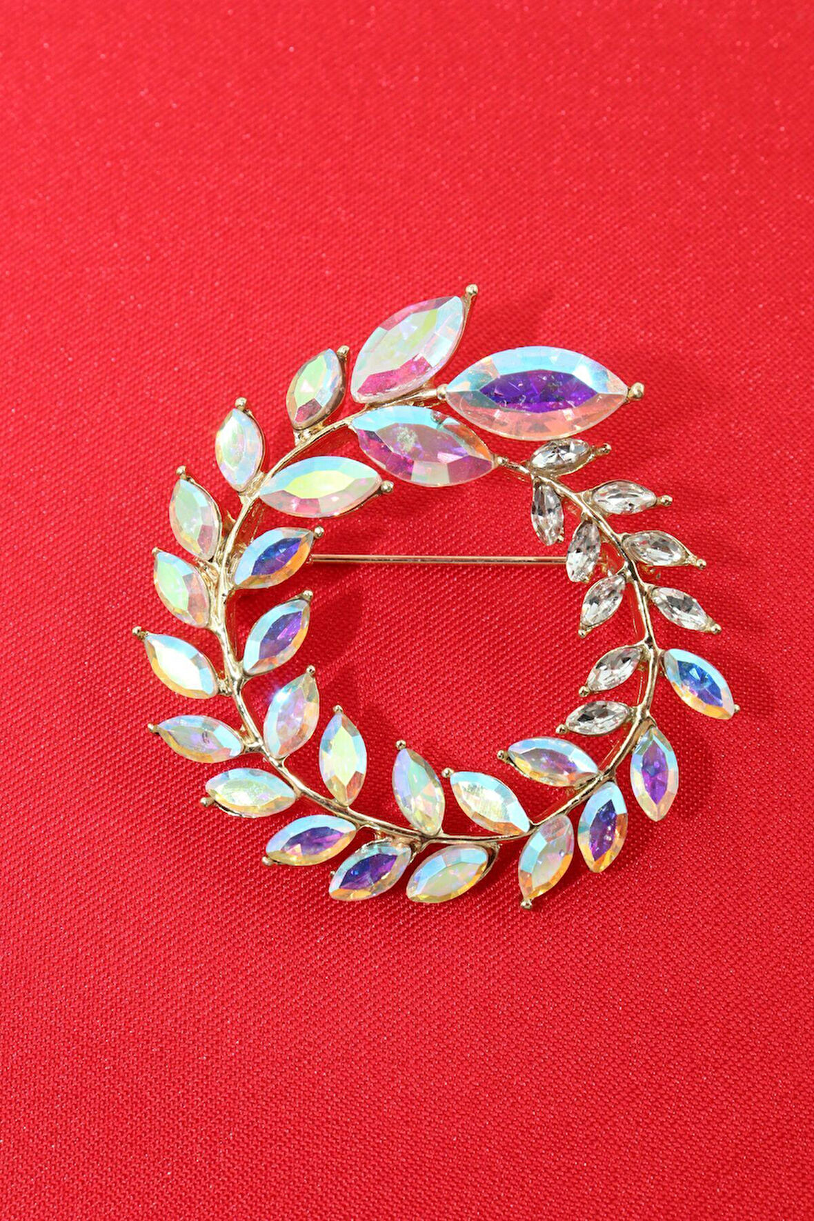 Zeytin Dalı Çelenk Broş. Yaka Iğnesi Broş. Taşlı Broş. Kadın Broş. Erkek Broş. Gold Zeytin Dalı Broş