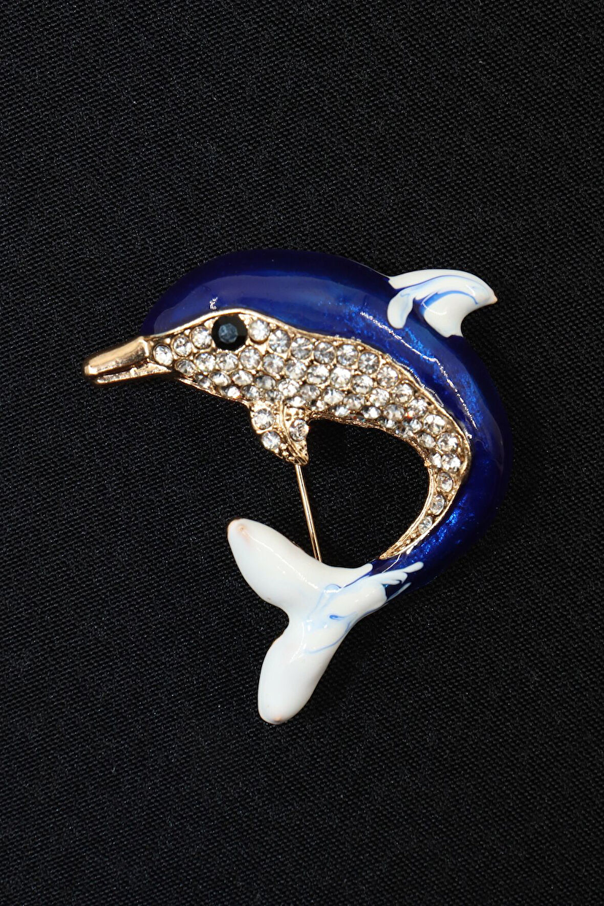 Yunus Balığı Broş. Taşlı Tasarım Yunus Balığı Broş. Yaka Iğnesi Broş. Kadın Broş. Erkek Broş. Broş.