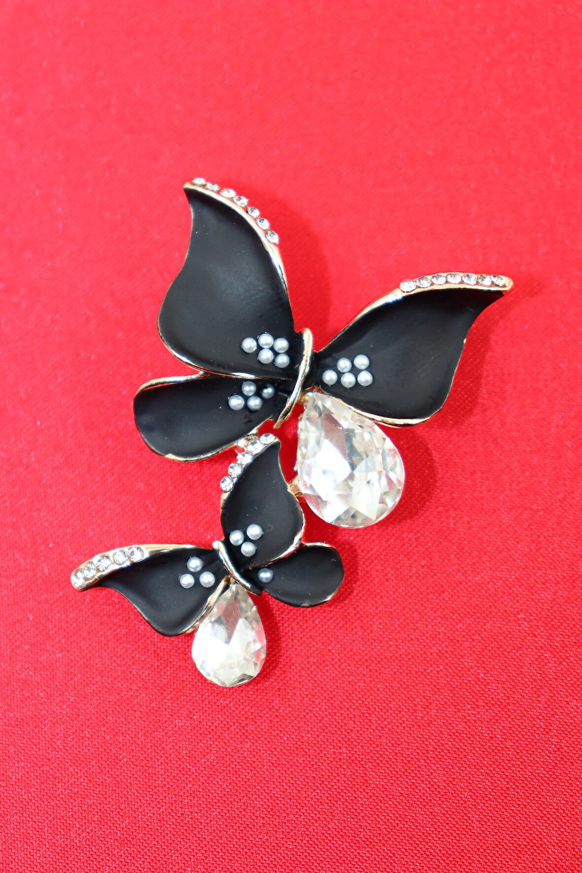 İkili Kelebek Broş. Kristal Taşlı Tasarım Elmas Kelebek Broş. Yaka Iğnesi Broş. Kadın Broş. Broş.