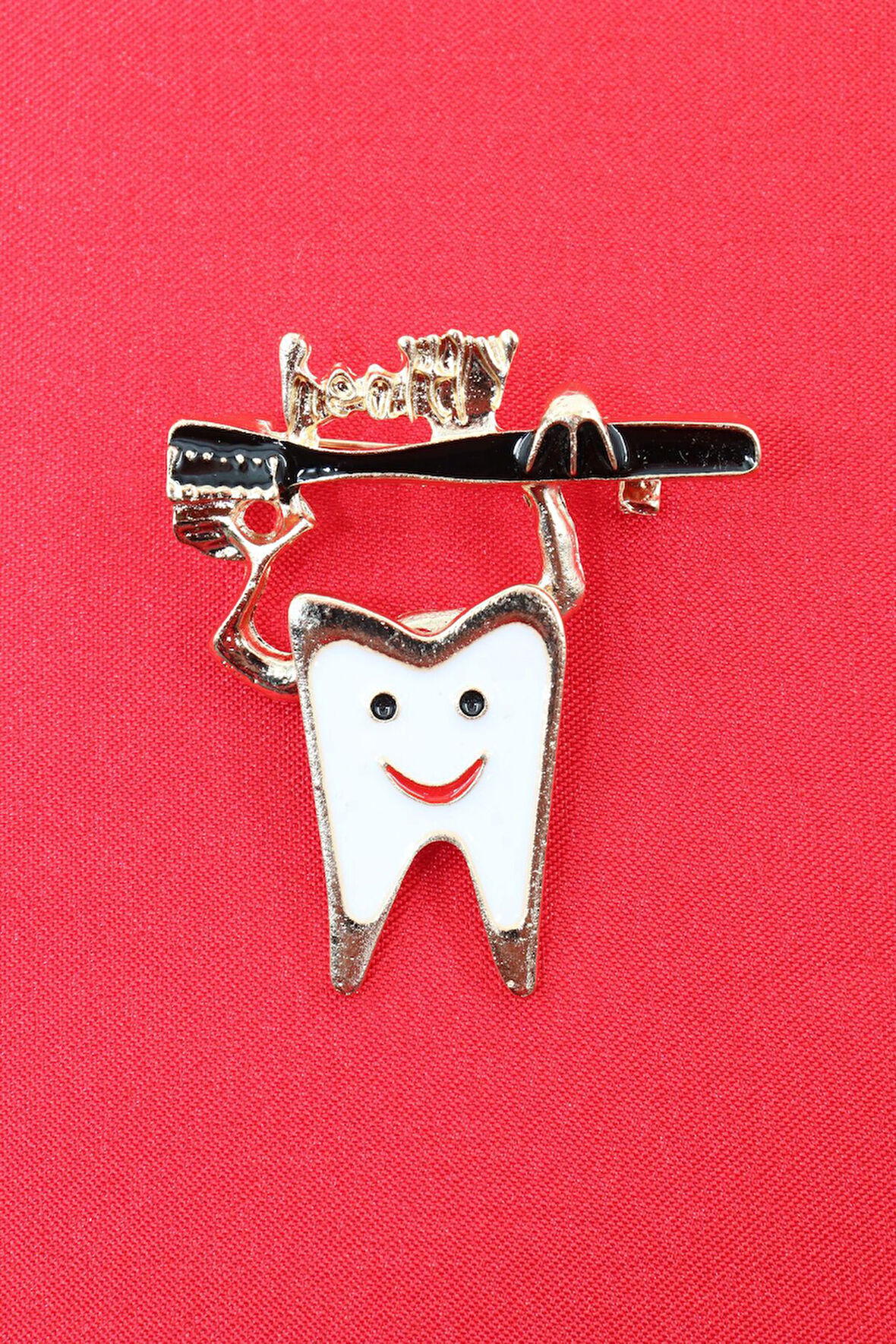 Diş broş. Yaka iğnesi diş broş. Kadın broş. Erkek broş. Broş. Unisex