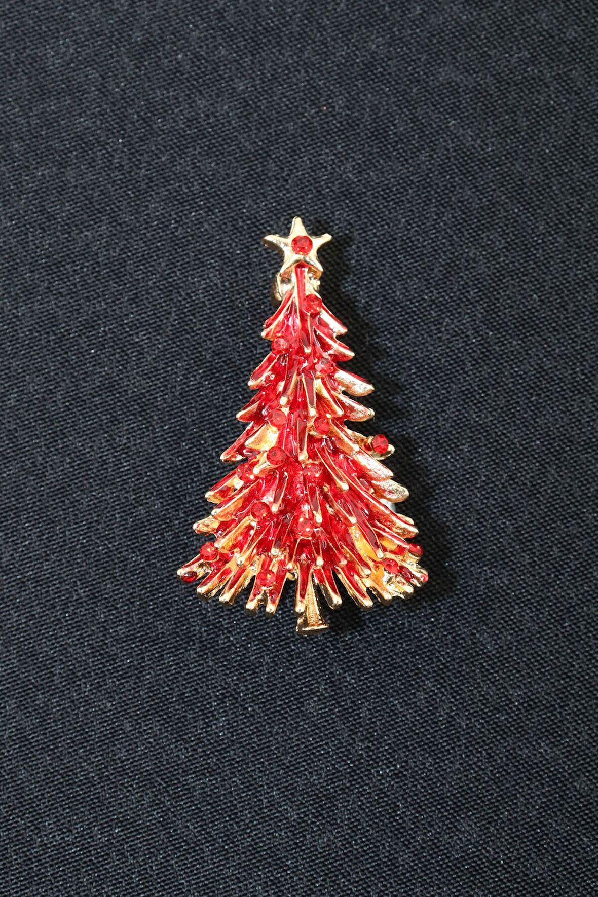 Zirkon Taşlı Cam Ağacı Broş. Yaka Iğnesi Çam Ağacı Broş. Kadın Broş, Erkek Broş. Çam Ağacı Broş.