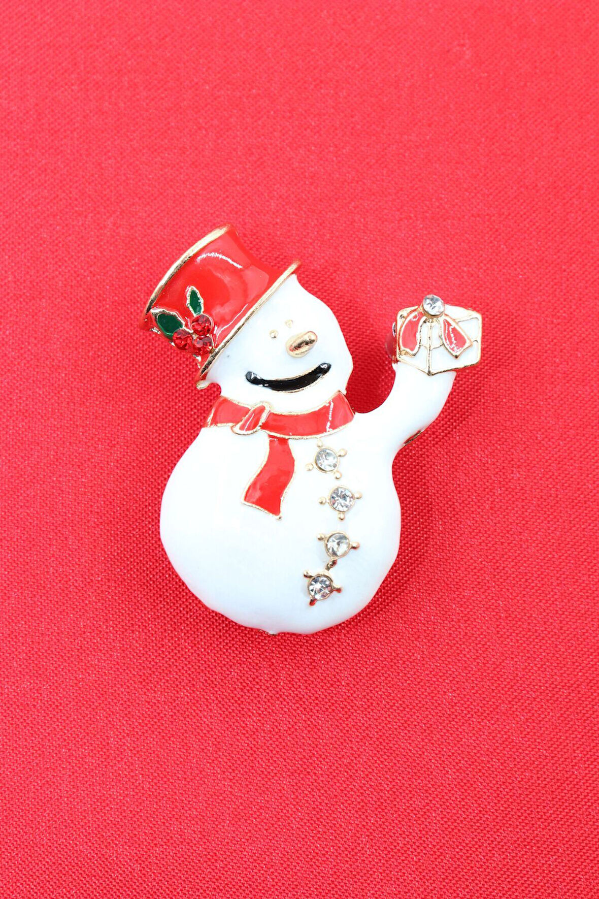 Kardan adam broş. Taşlı tasarım broş. Yaka iğnesi kardan adam broş. Kadın broş. Erkek broş. Broş.