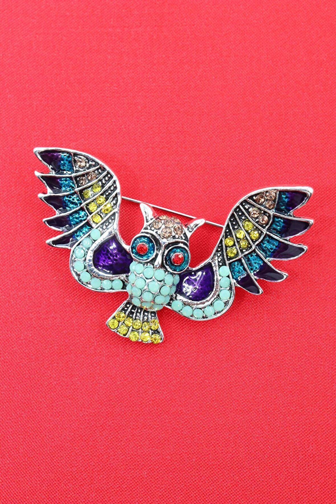 Baykuş Broş. Taşlı Broş. Yaka Iğnesi Broş. Kadın Broş. Erkek Broş. Unisex Broş. Broş Baykuş.