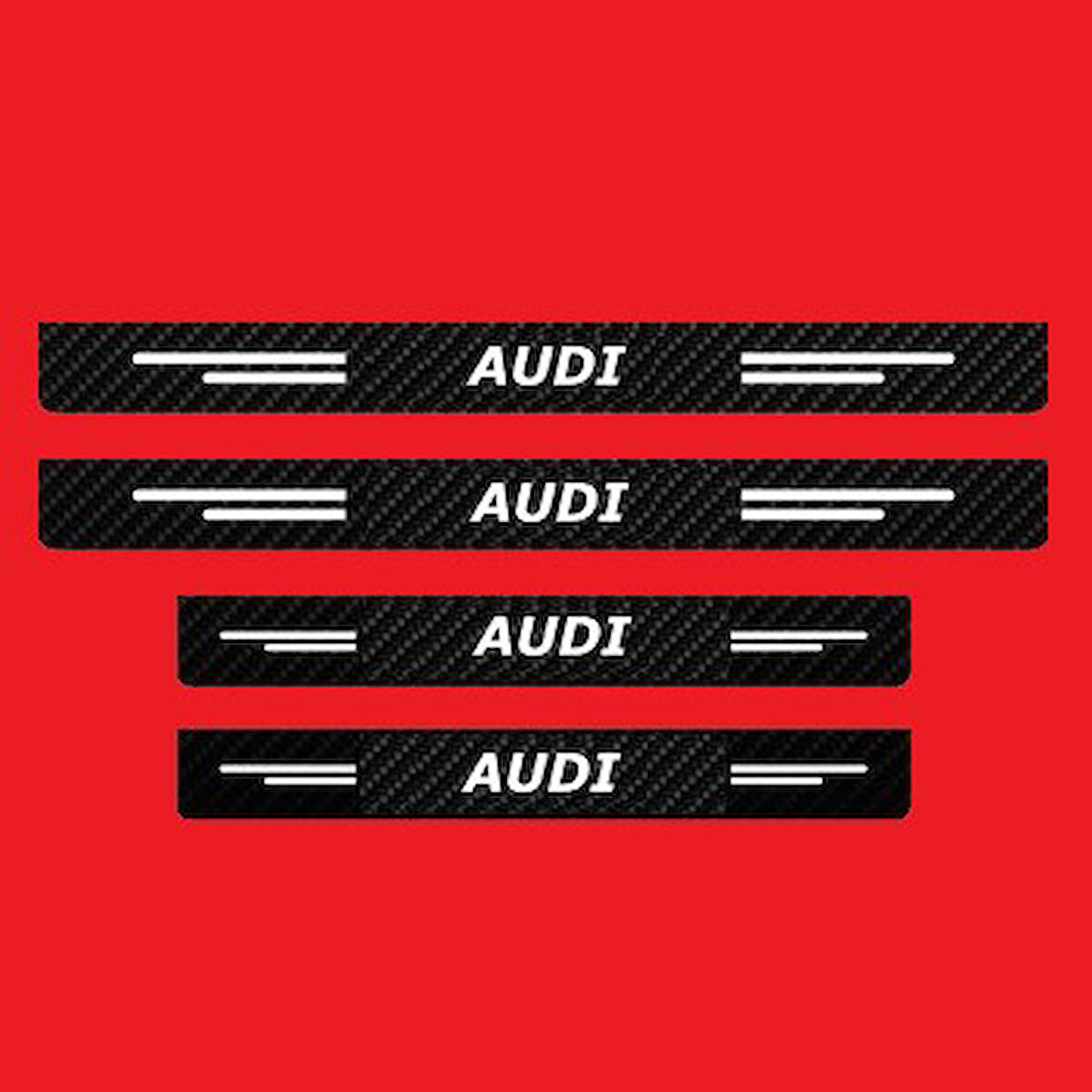 Audi Modelleri İçin Uyumlu Grafen Karbon Oto Kapı Eşiği 4 Adet