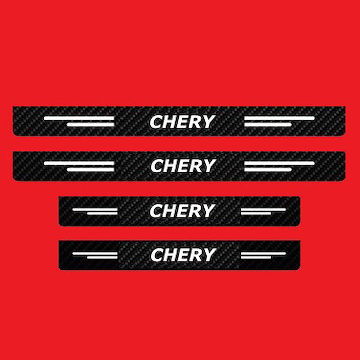 Chery Modelleri İçin Uyumlu Grafen Karbon Oto Kapı Eşiği 4 Adet
