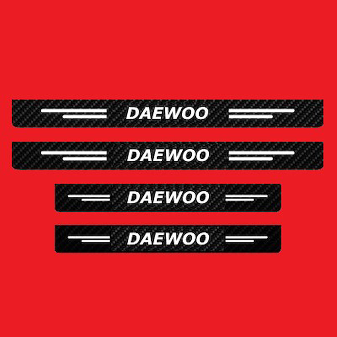 Daewoo Modelleri İçin Uyumlu Grafen Karbon Oto Kapı Eşiği 4 Adet