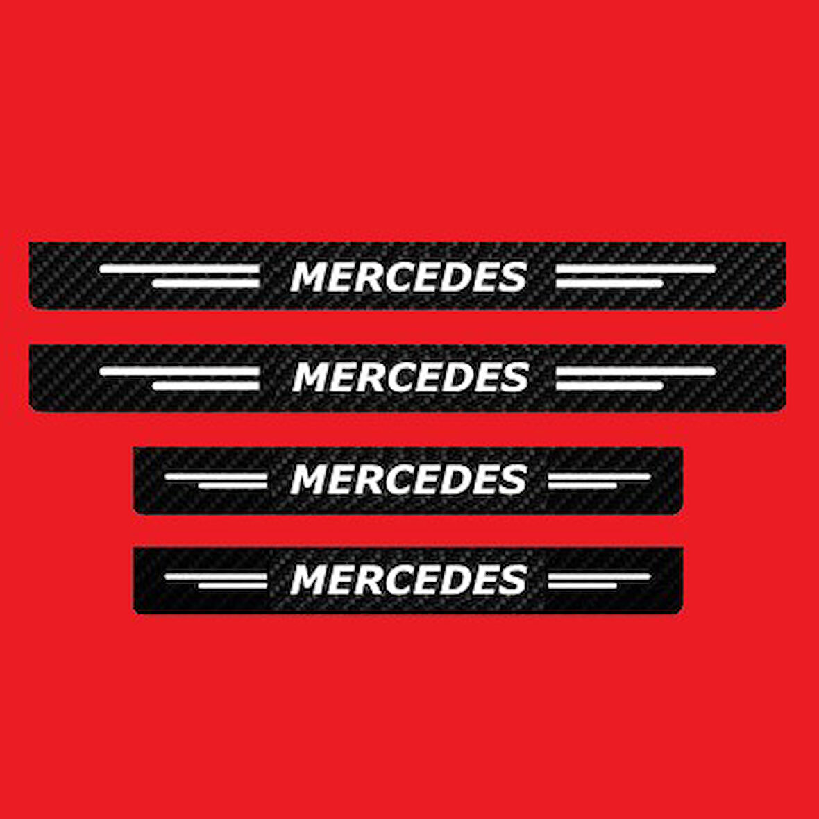 Mercedes Modelleri İçin Uyumlu Grafen Karbon Oto Kapı Eşiği 4 Adet