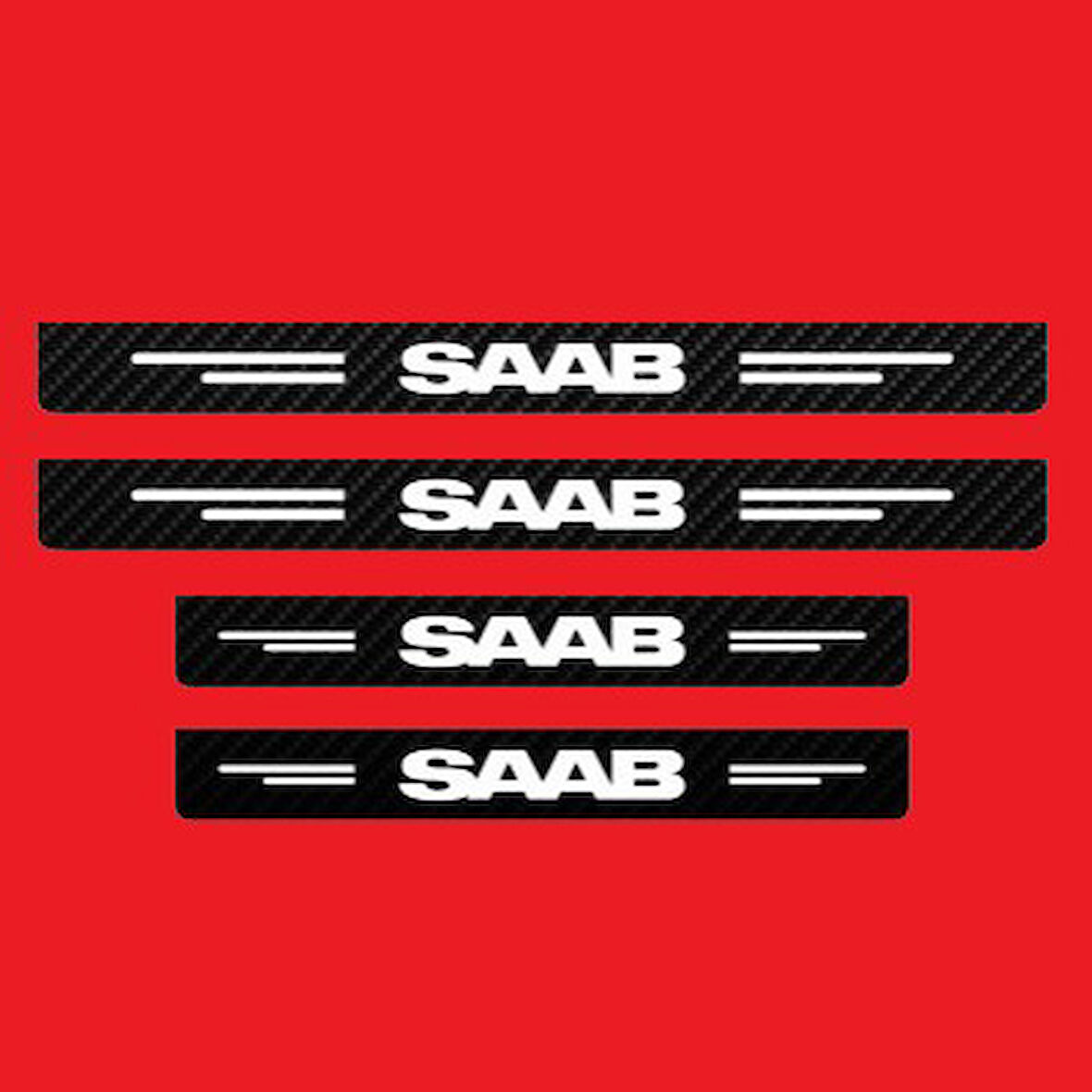 Saab Modelleri İçin Uyumlu Grafen Karbon Oto Kapı Eşiği 4 Adet
