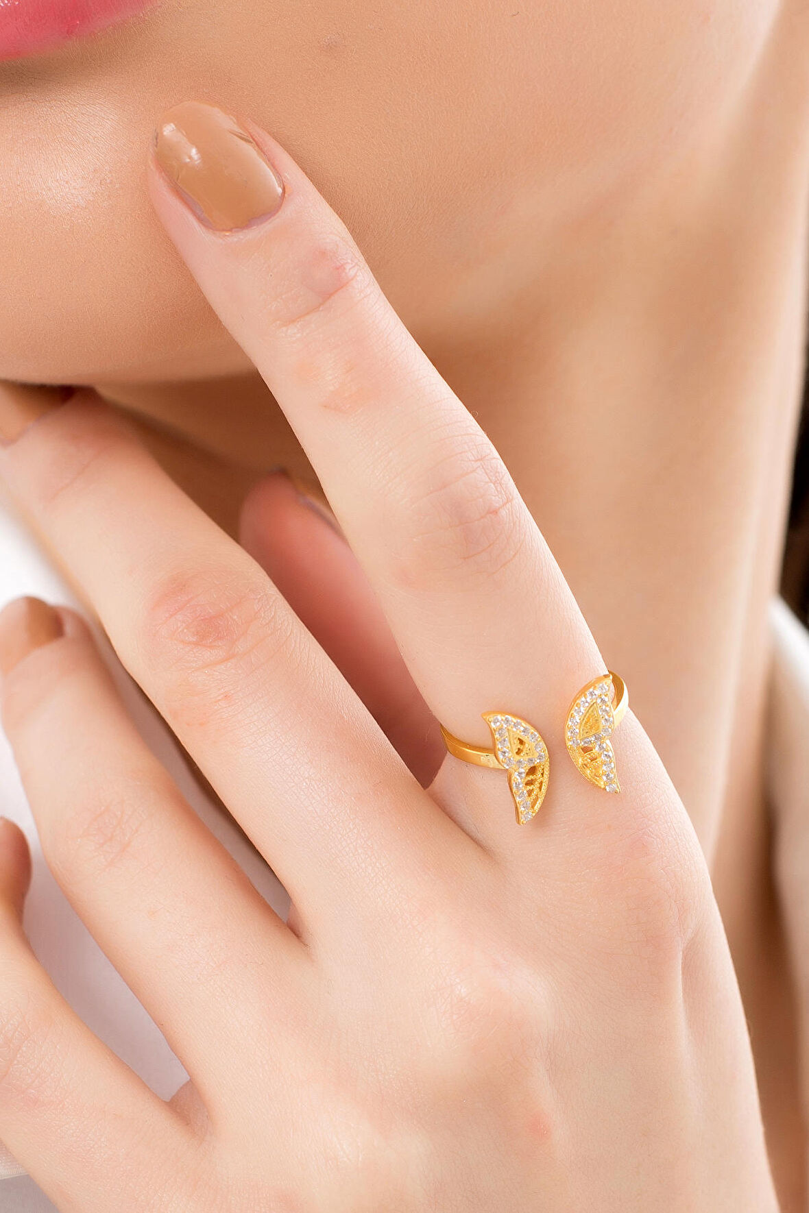 925 Ayar Gümüş Zirkon Taşlı Kelebek Model Yüzük(Özel Kutulu)