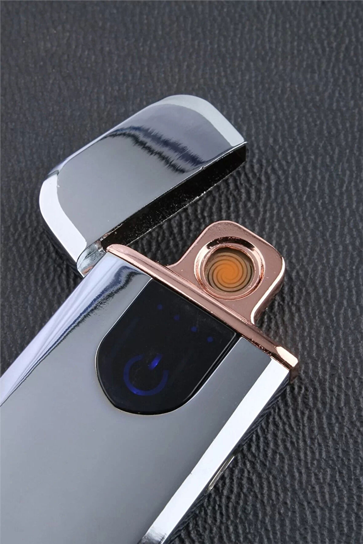 Ice Kaplamalı Şarjlı Dokunmatik Çakmak Gümüş - Smcx709br4