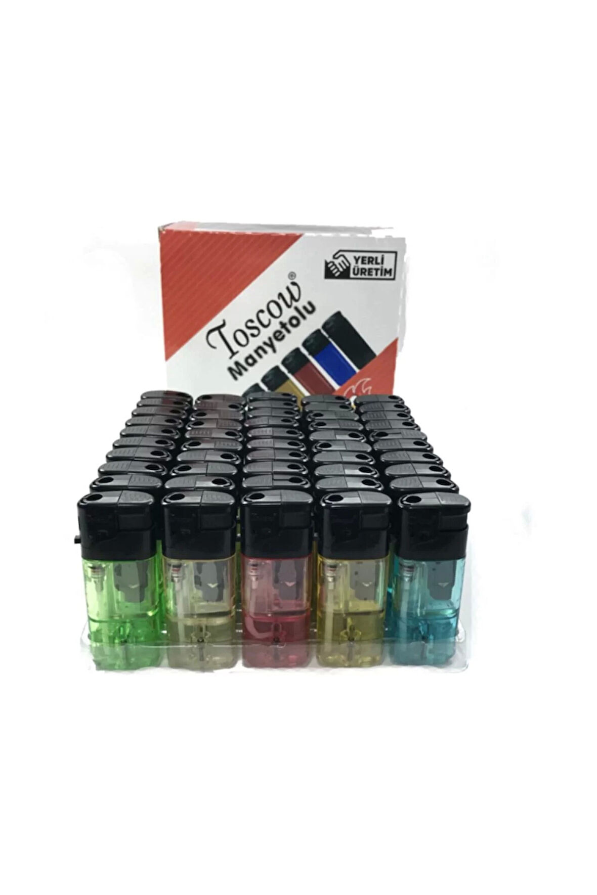 Toscow Manyetolu Şeffaf Çakmak 50 Adet