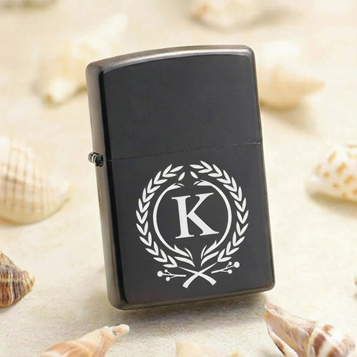 K Harfli Kişiye Özel Harf Baskılı Benzinli Çakmak