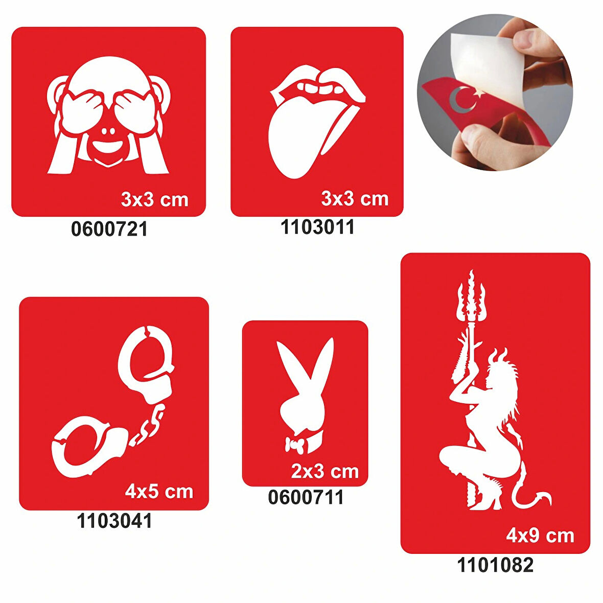 Şeytan Azapta 5 li Set Geçici Dövme Kına Şablonu