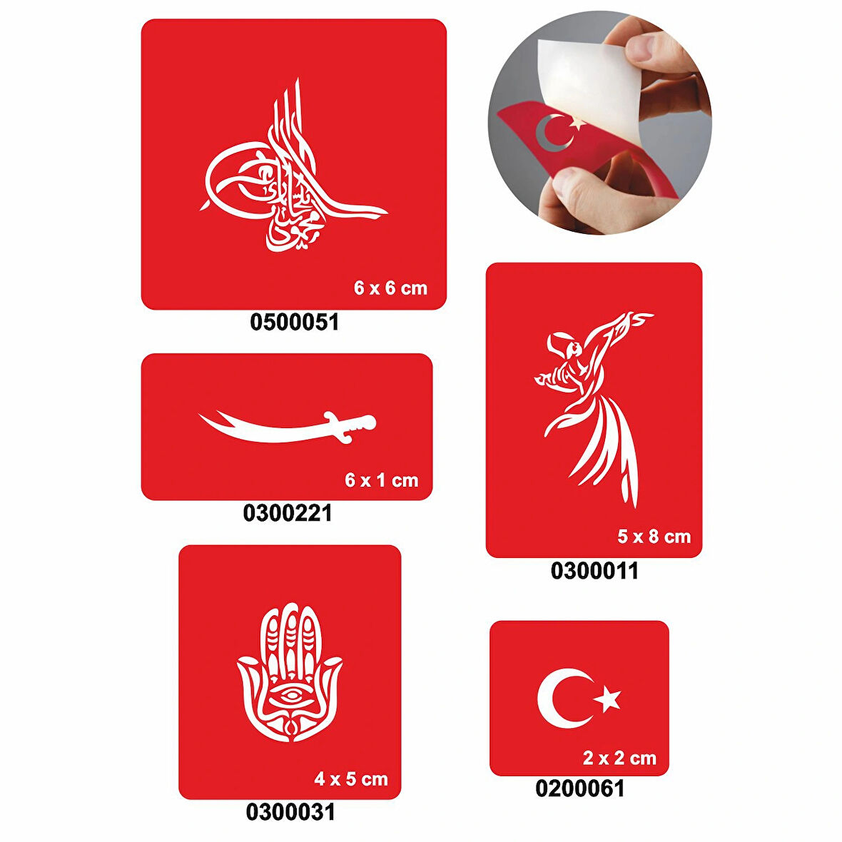 Evrensel Motifler 5'li Set Geçici Dövme Kına Şablonu