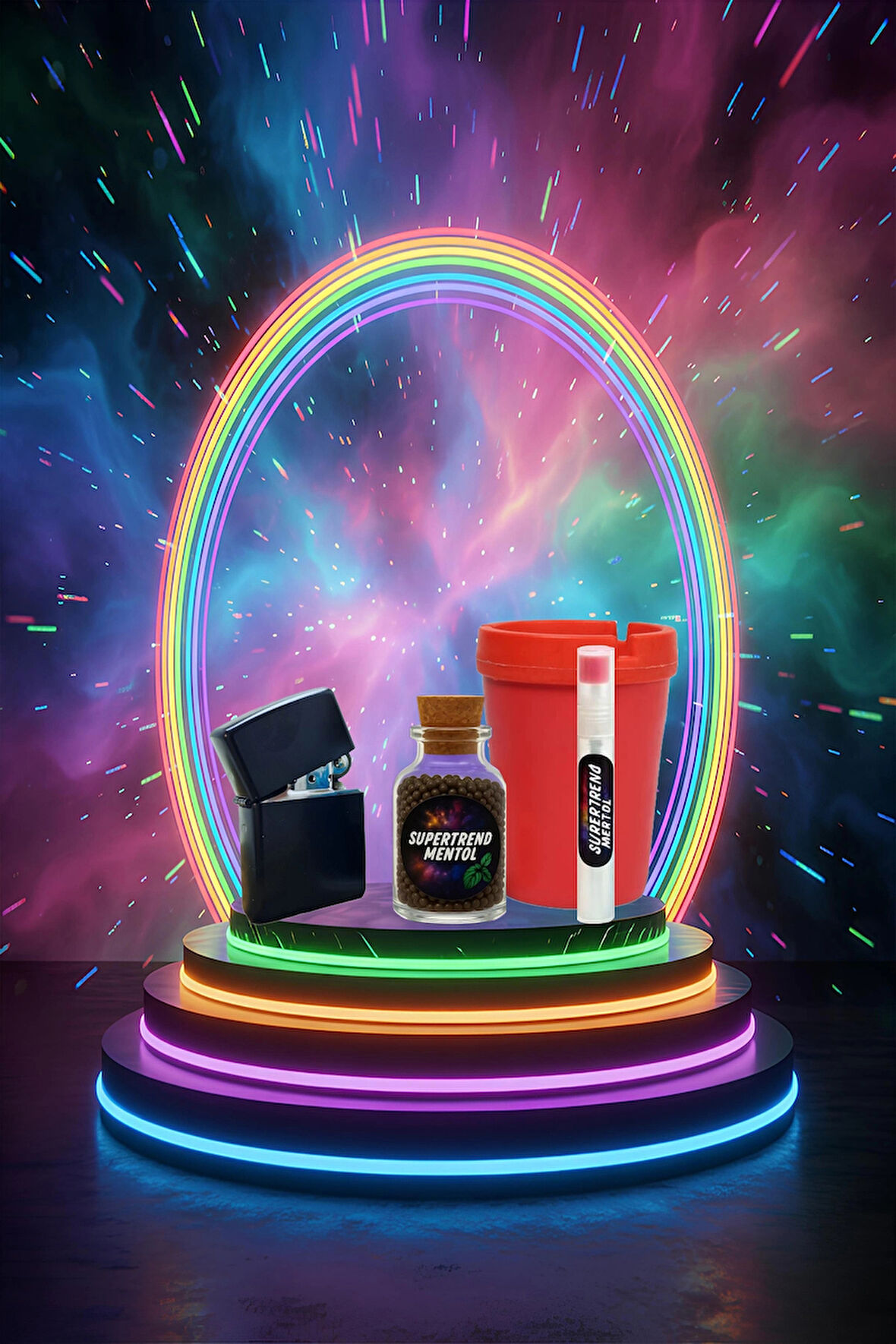 Mentol Topu 1000 Adet Böğürtlen Mentol 1 Adet Apliaktör, Zippo Çakmak ve Küllük Hediye