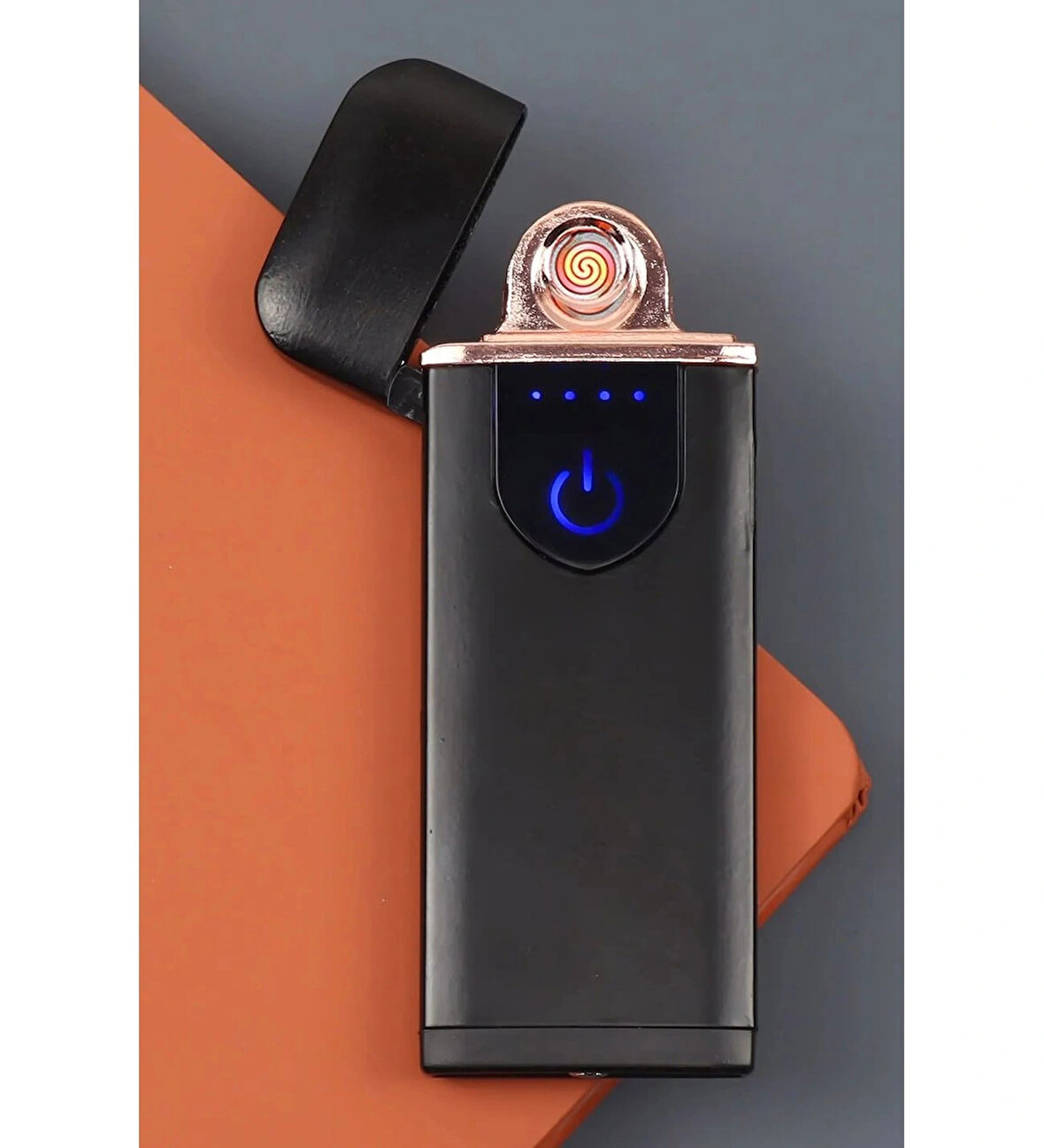 Kapaklı Işıklı USB Şarjlı Çakmak Alevsiz Elektronik Çakmak