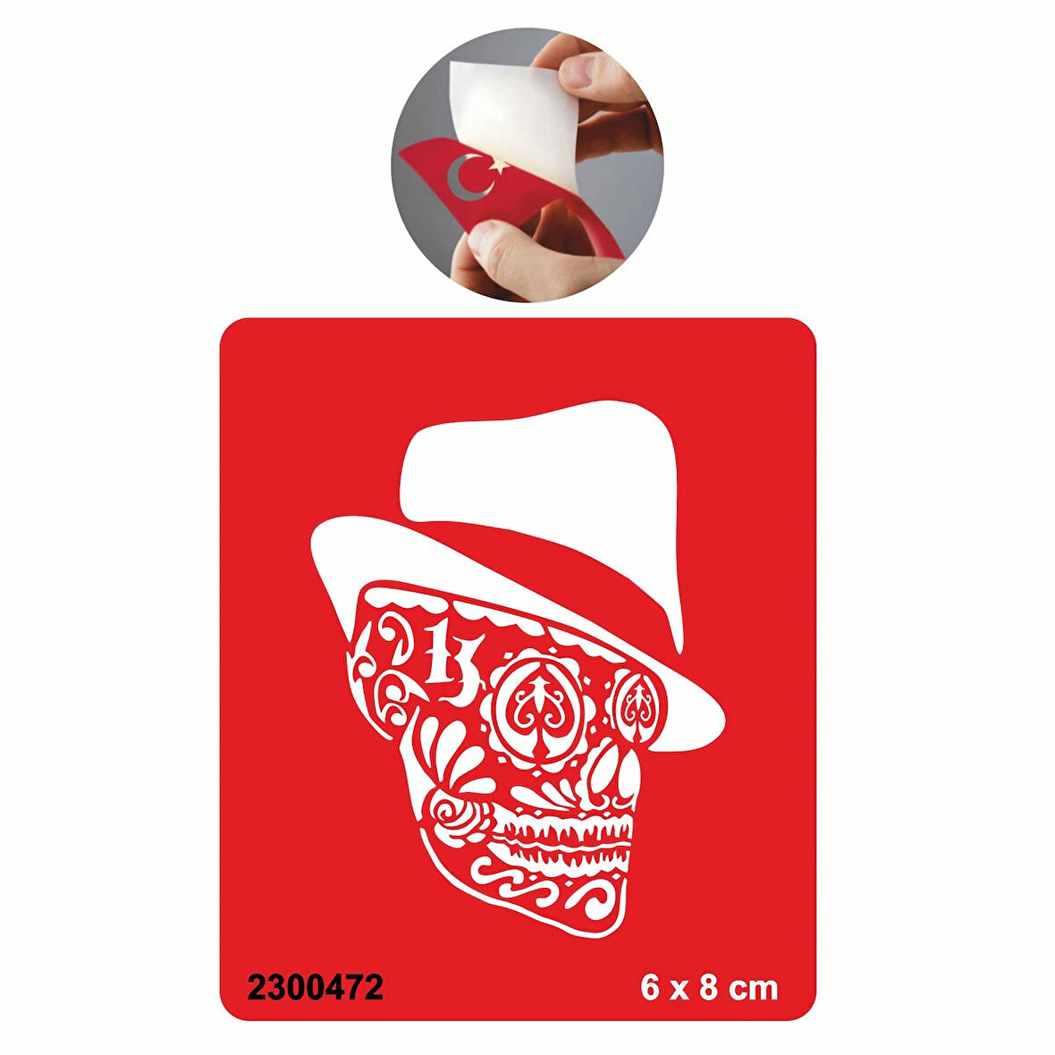 Çiçekli Kafatası Kuru Kafa Tattoo Geçici Dövme Şablonları Kına Kalıpları