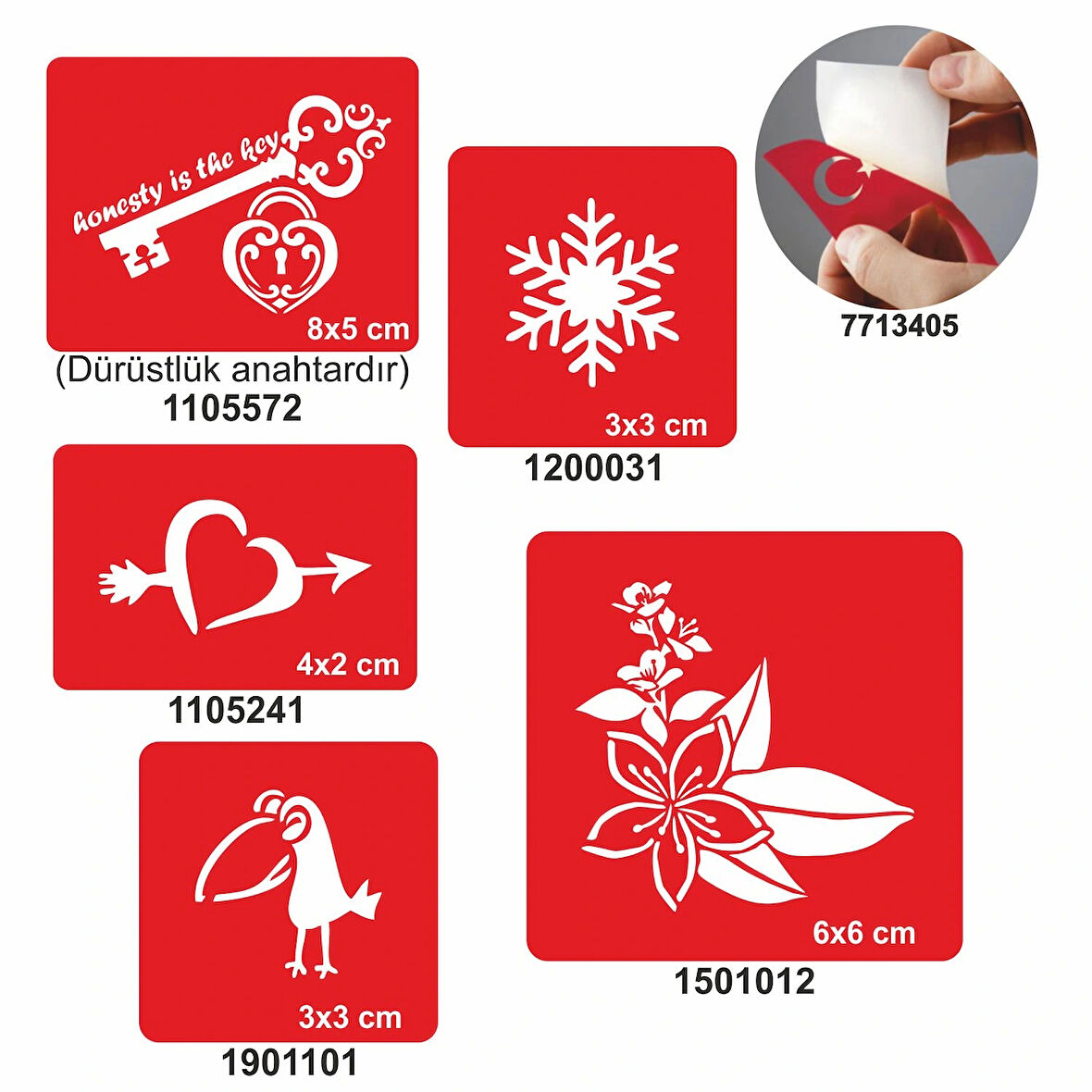 Dürüst Desenler 5 li Set Geçici Dövme Kına Şablonu