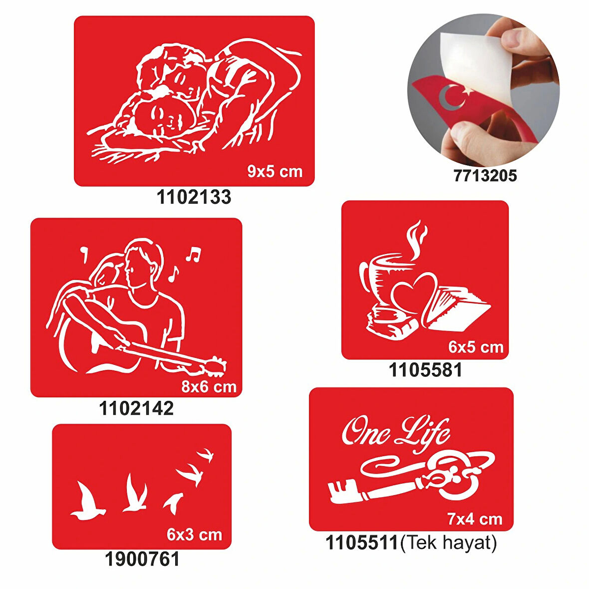 Sarmaş Dolaş Desenler 5 li Set Geçici Dövme Kına Şablonu