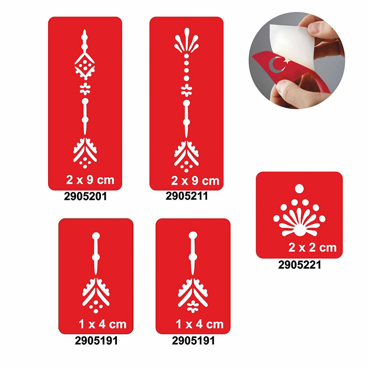 Zarif Parmaklar 5'li Set Geçici Dövme Kına Şablonu