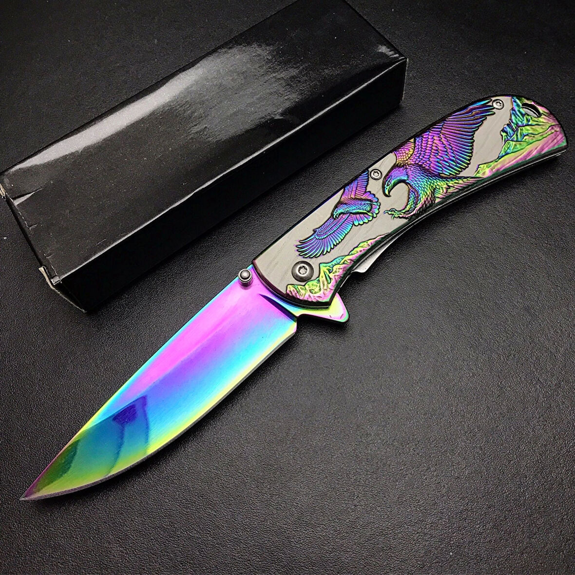 AlsepeteAvm YST5952RB Kartal Motifli Gökkuşağı Kamp Çakısı