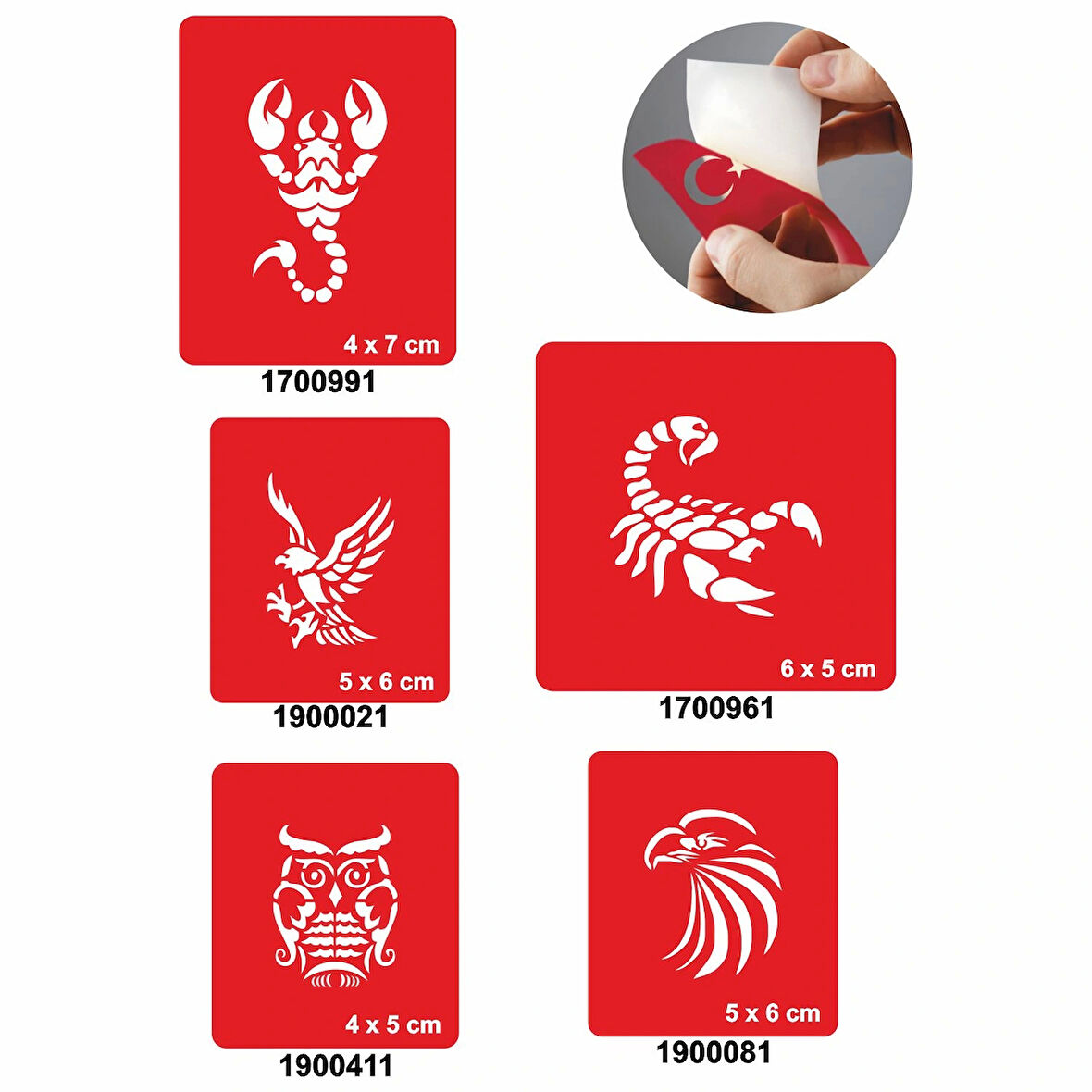 Akrepler 5'li Set Geçici Dövme Kına Şablonu