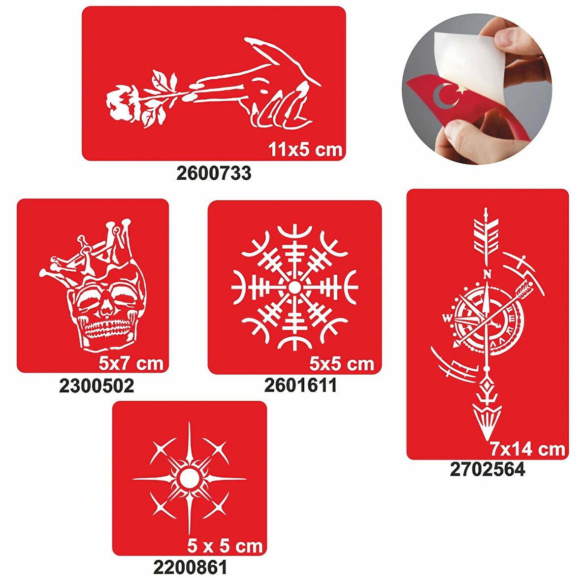 Kaşif Desenleri Set Geçici Dövme Kına Şablonu