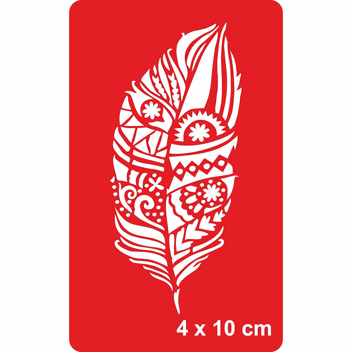 Desenli Kuş Tüyü 251 Tattoo Geçici Dövme Şablonları Kına Kalıpları