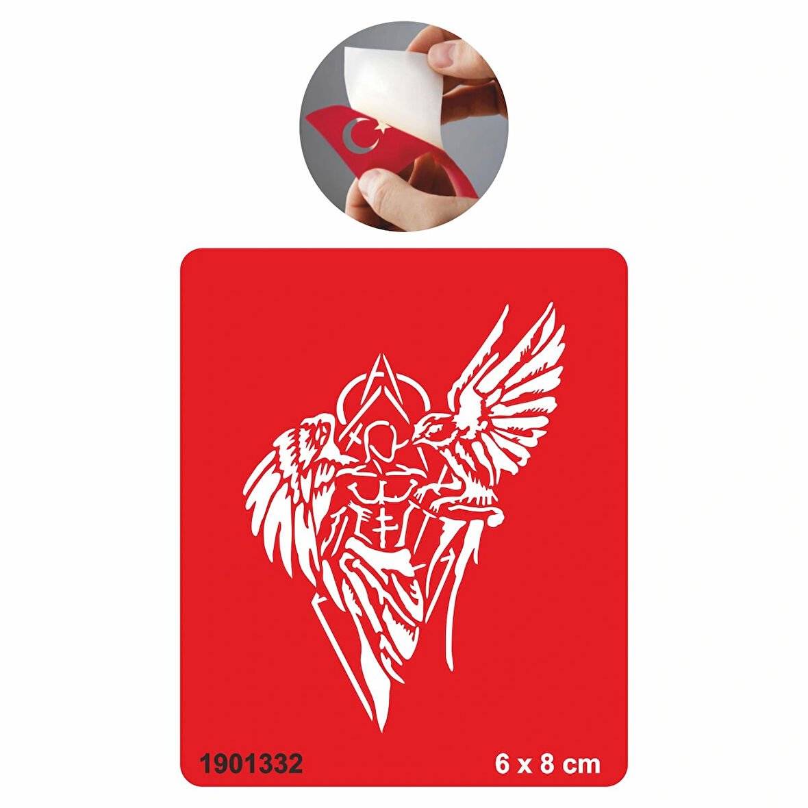Kanatlı Adam  Tattoo Geçici Dövme Şablonları Kına Kalıpları