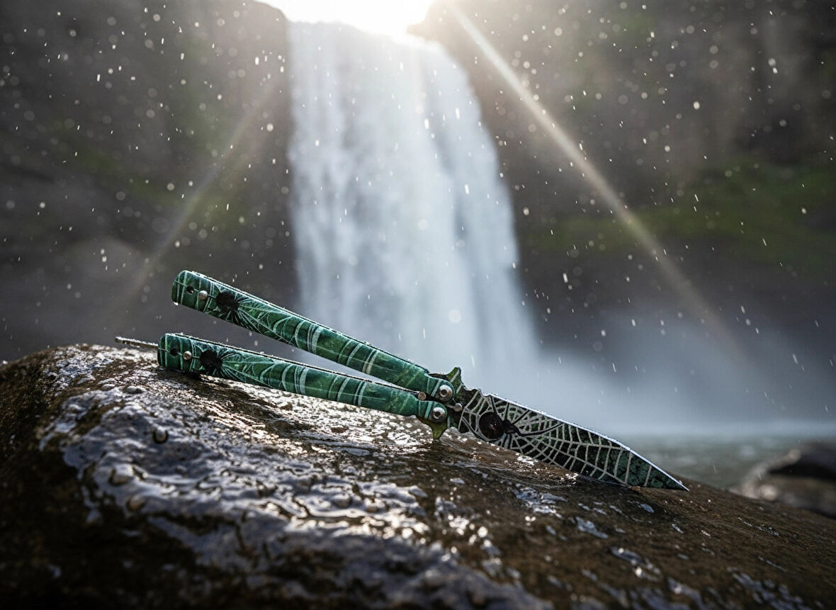 AlsepeteAvm Yeşil Ağ Baskı İşlemeli Tanto Kamp Çakısı