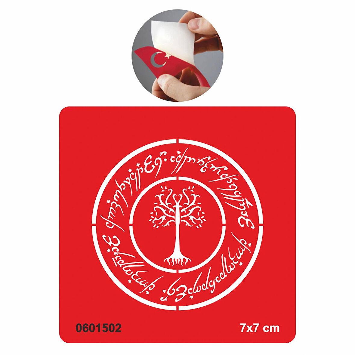 Elf Yazısı Ağaç Tattoo Geçici Dövme Şablonları Kına Kalıpları