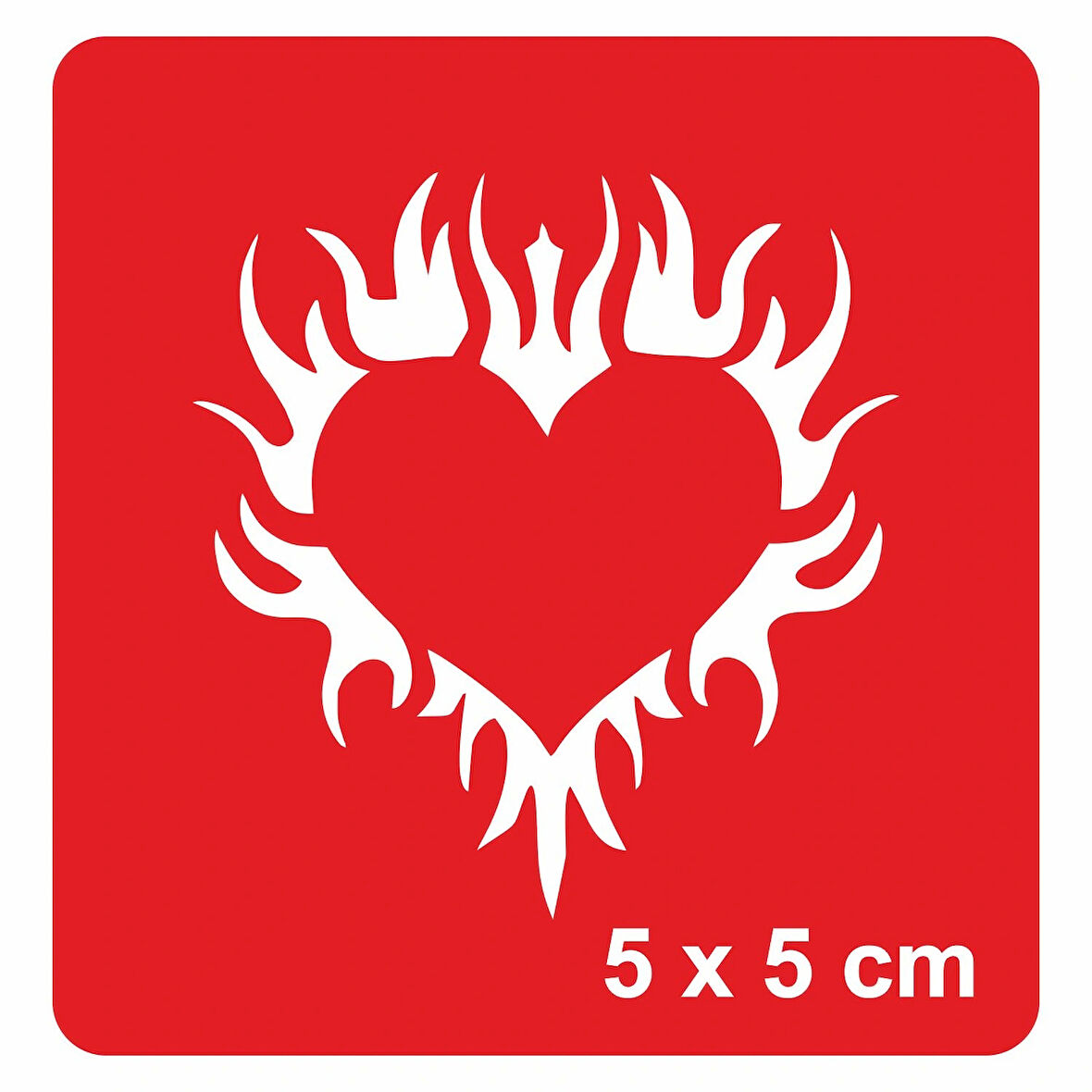 Alevli Kalp Tattoo Geçici Dövme Şablonları Kına Kalıpları